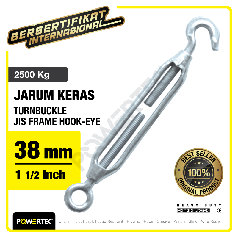 Turnbuckle / Jarum Keras JIS Hook & Eye M38 Span Skrup POWERTEC