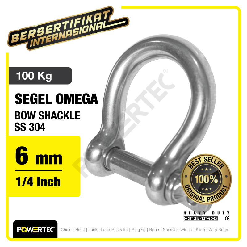 Bow Shackle Omega Stainless Steel 304 6mm POWERTEC Segel SS