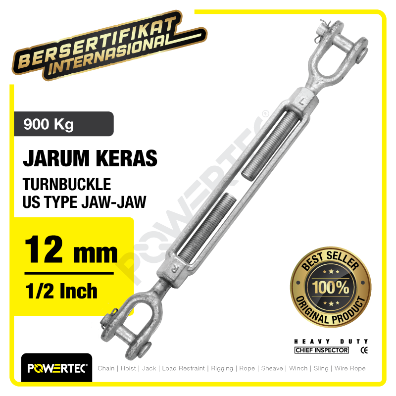 Turnbuckle / Jarum Keras US Type Jaw & Jaw ?” x 9″ Span POWERTEC