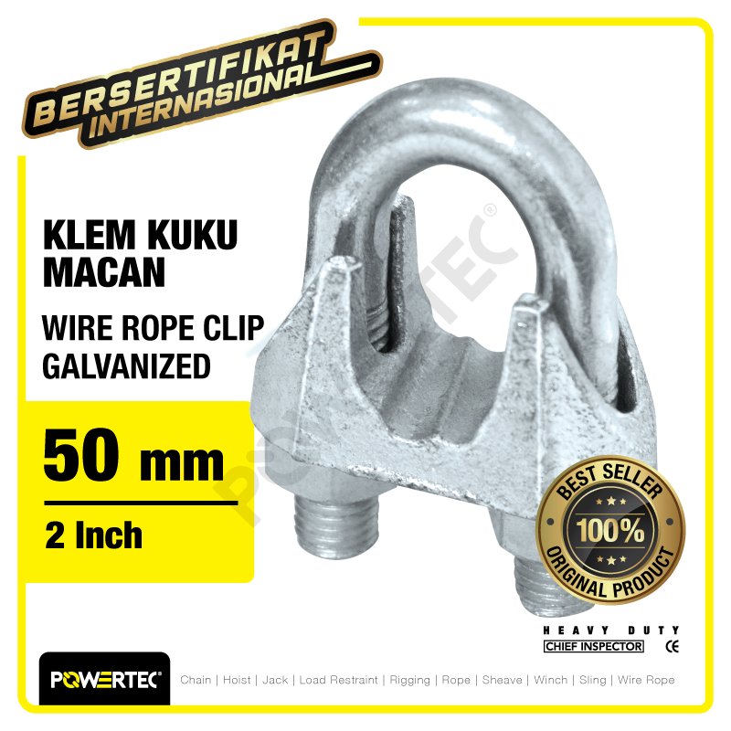 Wire Rope Clip / Klem Seling Kuku Macan Galv 50mm – 2″ POWERTEC
