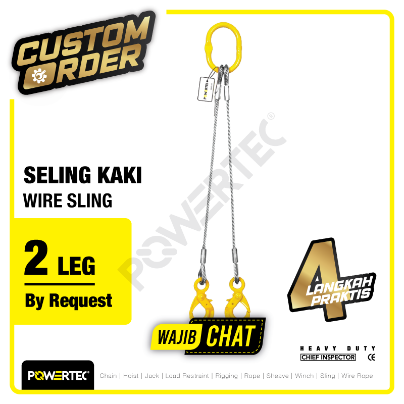 [WAJIB CHAT] Wire Sling 2 Legs / Seling 2 kaki POWERTEC – Custom Order