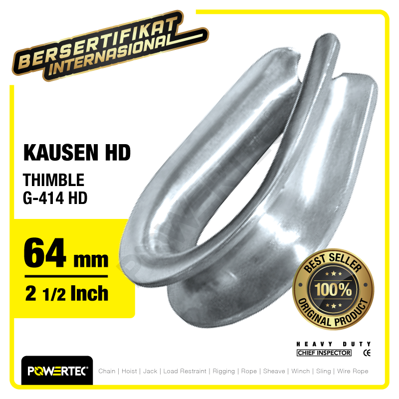 Thimble Wire Rope Kausen Sling G-414 HD 64mm – 2-1/2″ POWERTEC