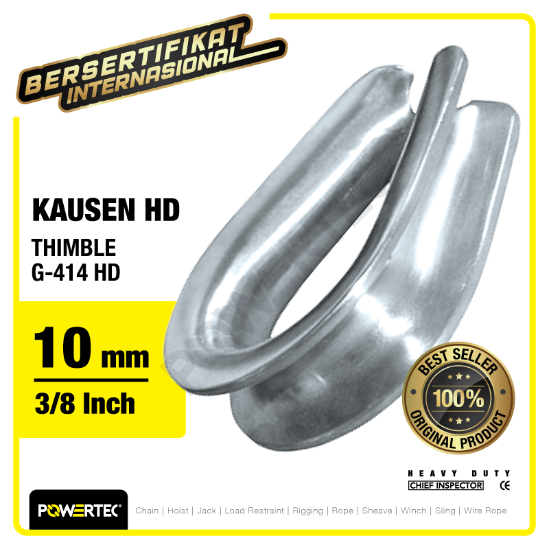 Thimble Wire Rope Kausen Sling G-414 HD 10mm – 3/8″ POWERTEC