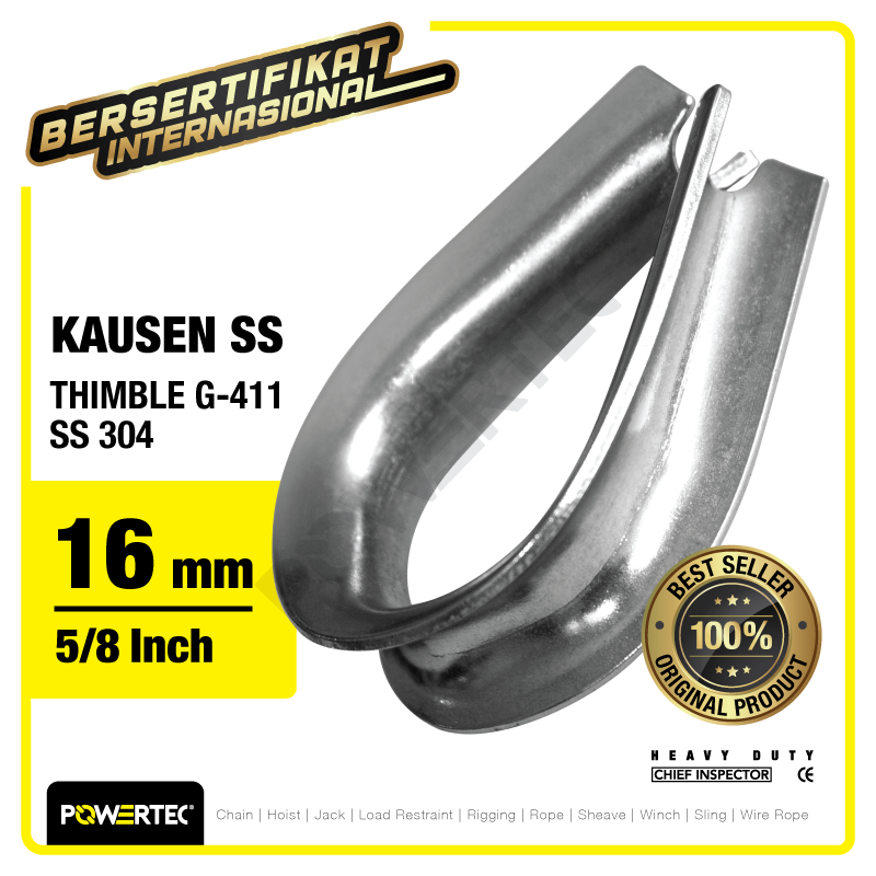 Thimble Wire Rope Kausen Sling Stainless Steel 16mm – 5/8″ POWERTEC