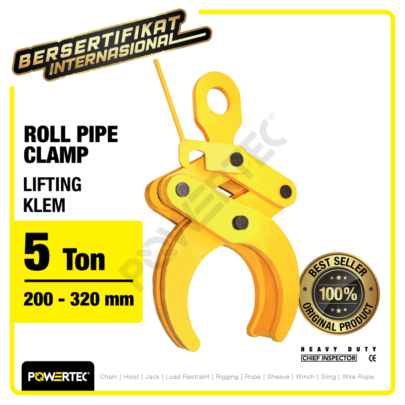 Roll Pipe Lifting Clamp / Klem Angkat Pipa Tabung 5 Ton POWERTEC