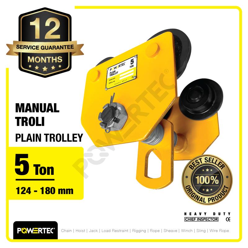 Plain Trolley / Manual Troli 5 Ton POWERTEC