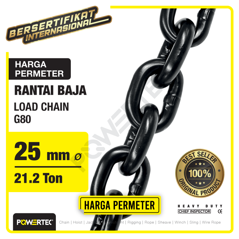 Load Chain / Rantai Baja G80 – 25mm POWERTEC