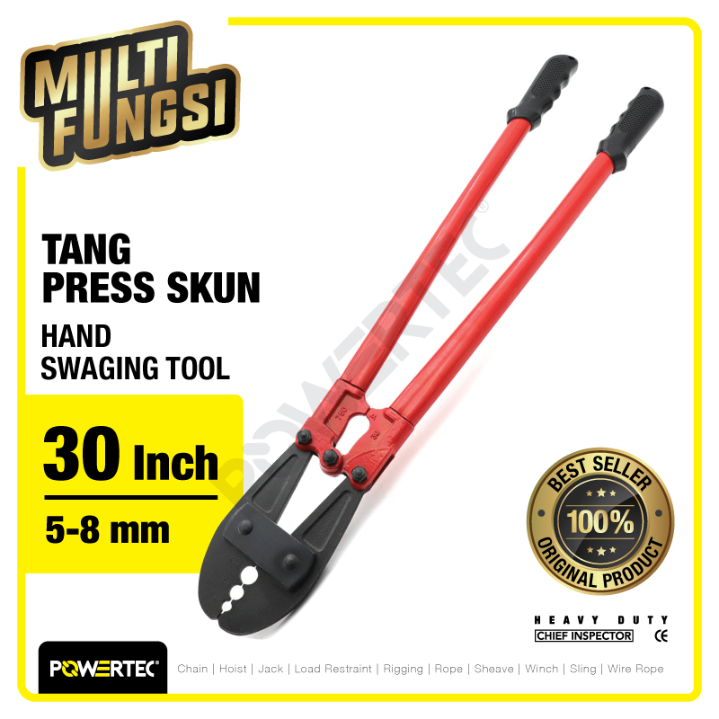 Tang Press Skun / Crimping Tools 30″ 5mm-8mm Hand Swaging POWERTEC