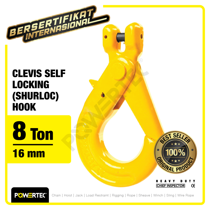 Clevis Self-Locking Hook 16mm – 8 Ton POWERTEC