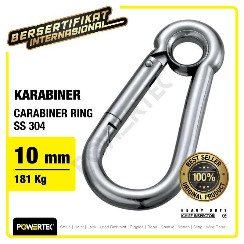 Carabiner Powertec Ring SS 304 10mm