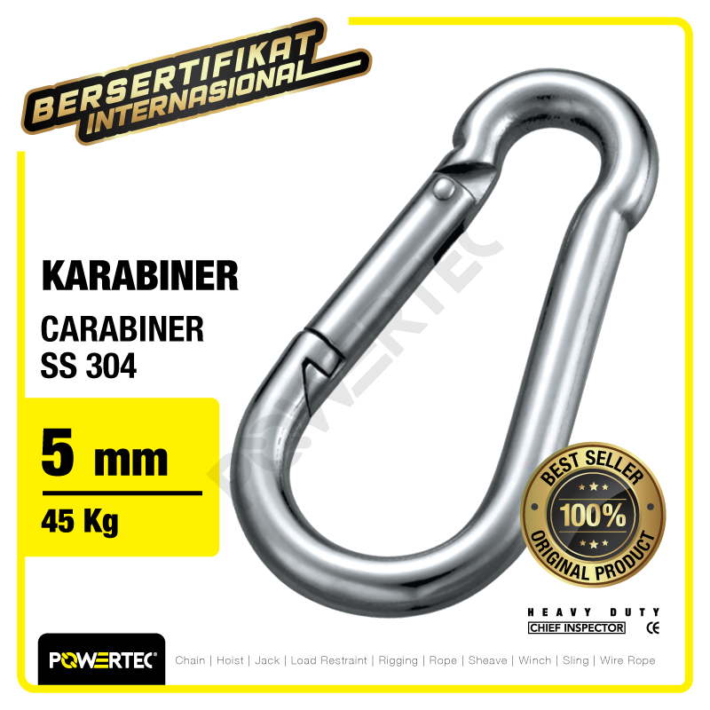 Carabiner Powertec SS 304 5mm